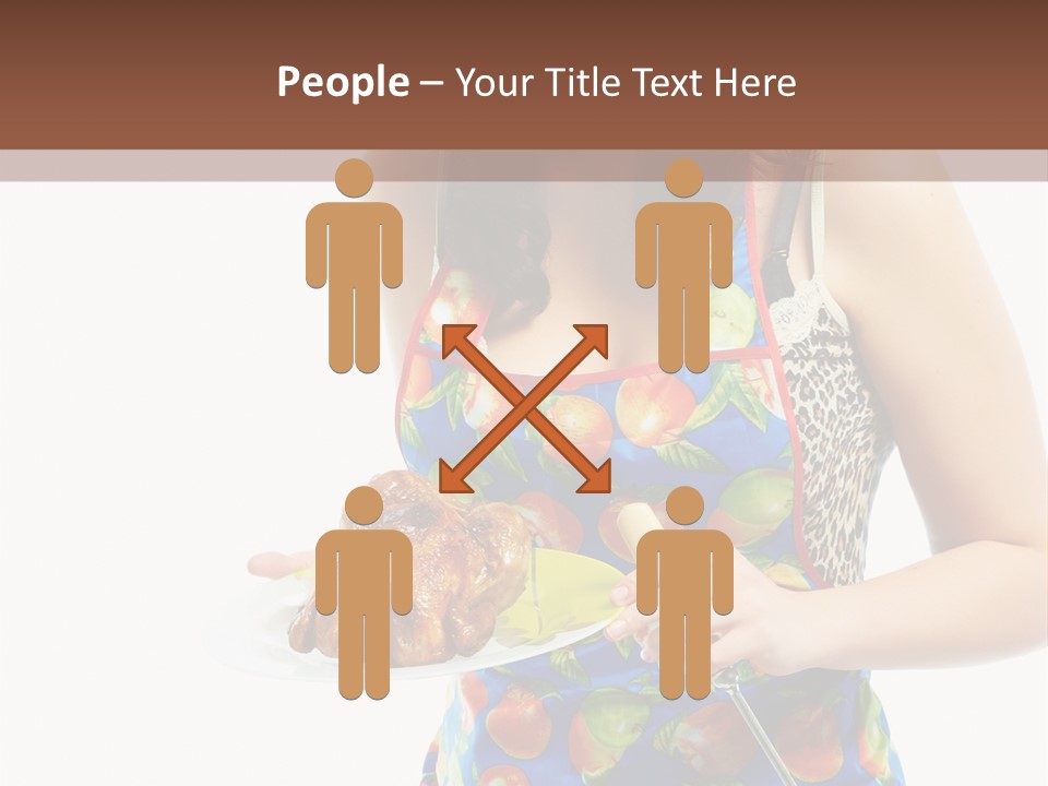 Color Caucasian Grilled Chicken PowerPoint Template