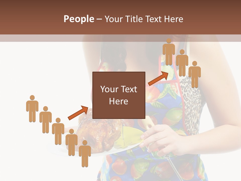 Color Caucasian Grilled Chicken PowerPoint Template
