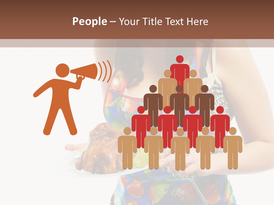 Color Caucasian Grilled Chicken PowerPoint Template
