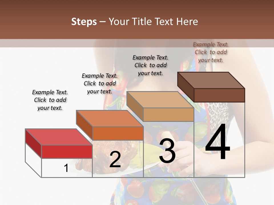 Color Caucasian Grilled Chicken PowerPoint Template