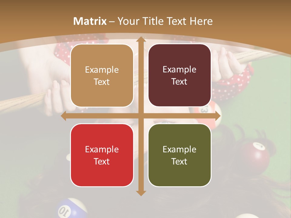 A Woman Laying On Top Of A Pool Table With Pool Balls PowerPoint Template