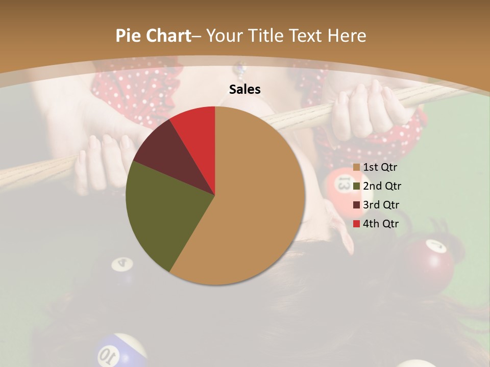 A Woman Laying On Top Of A Pool Table With Pool Balls PowerPoint Template