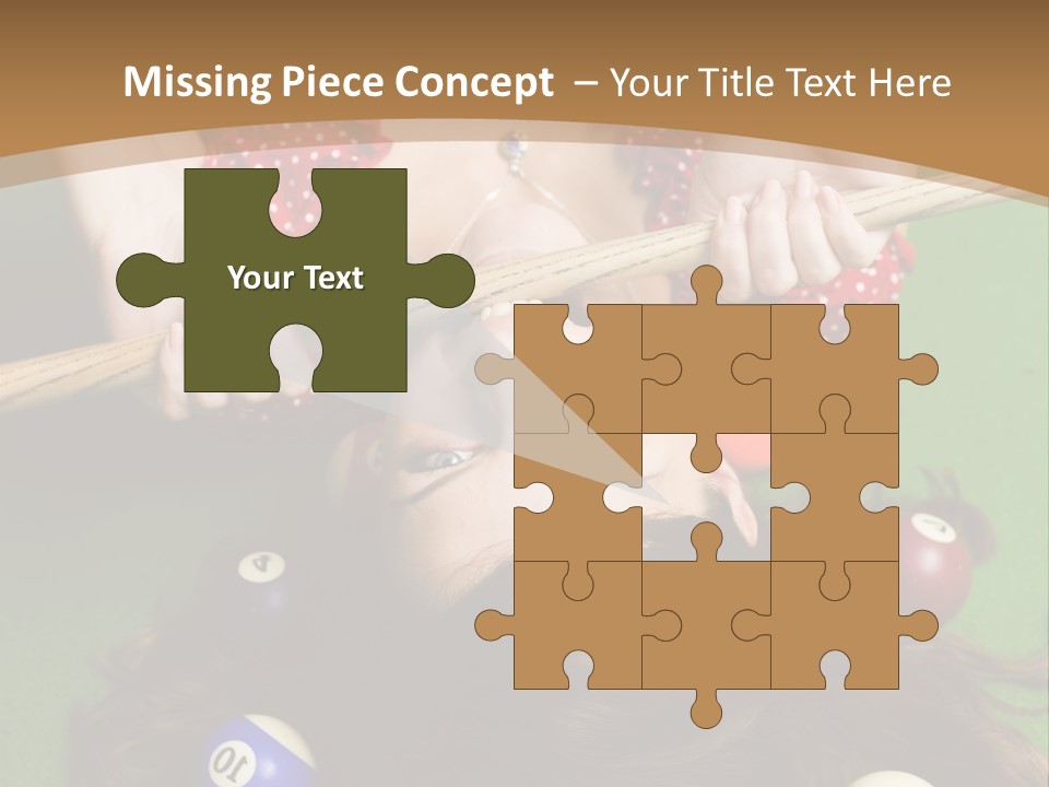 A Woman Laying On Top Of A Pool Table With Pool Balls PowerPoint Template