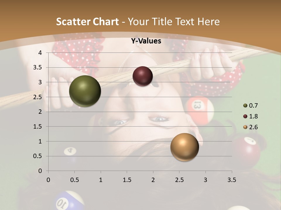 A Woman Laying On Top Of A Pool Table With Pool Balls PowerPoint Template