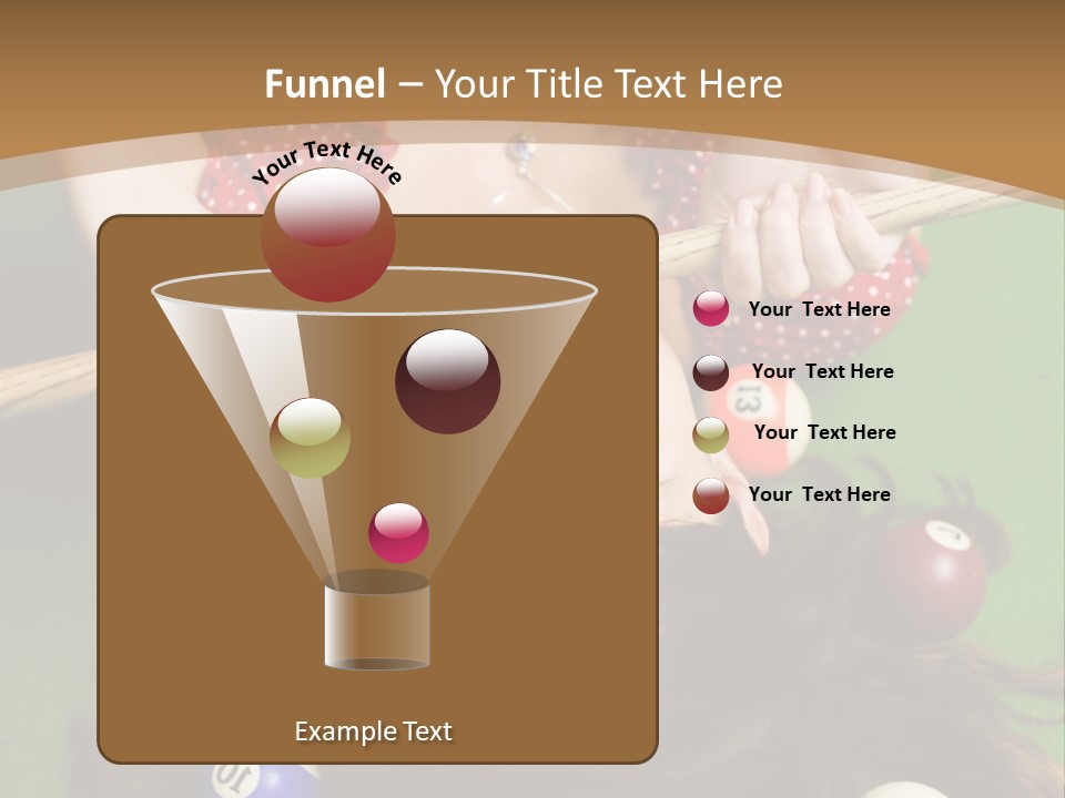 A Woman Laying On Top Of A Pool Table With Pool Balls PowerPoint Template