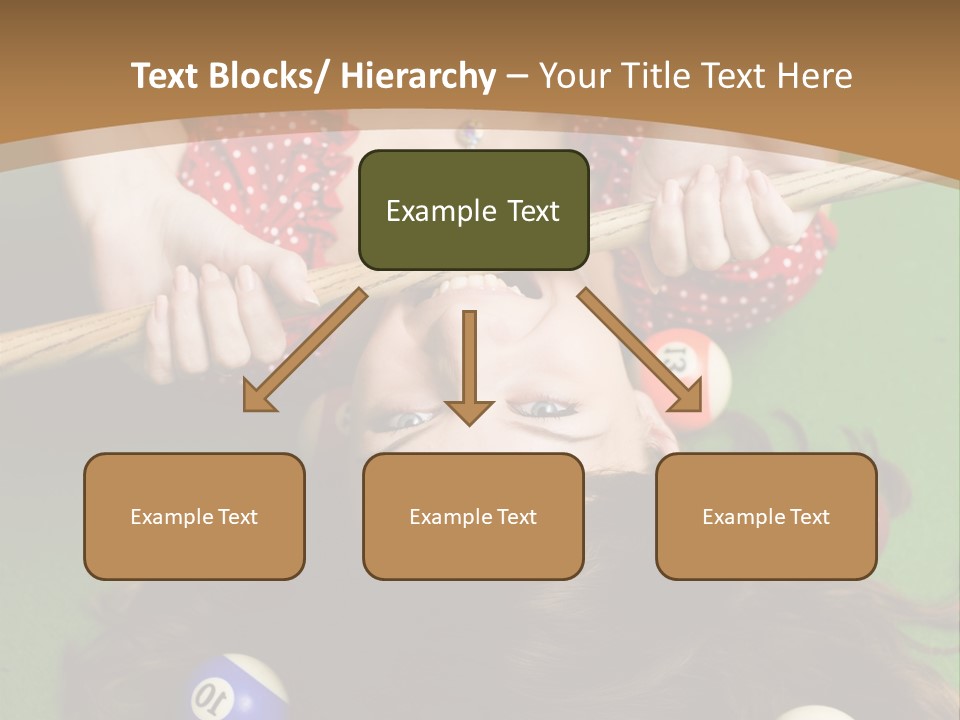 A Woman Laying On Top Of A Pool Table With Pool Balls PowerPoint Template