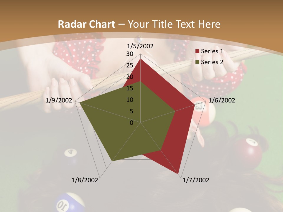 A Woman Laying On Top Of A Pool Table With Pool Balls PowerPoint Template