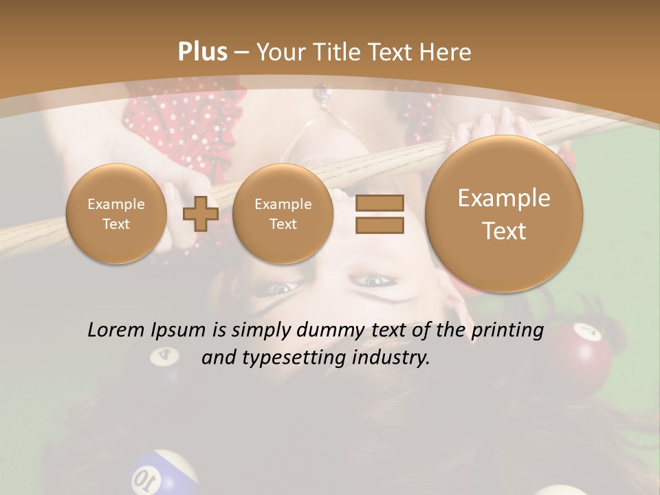 A Woman Laying On Top Of A Pool Table With Pool Balls PowerPoint Template