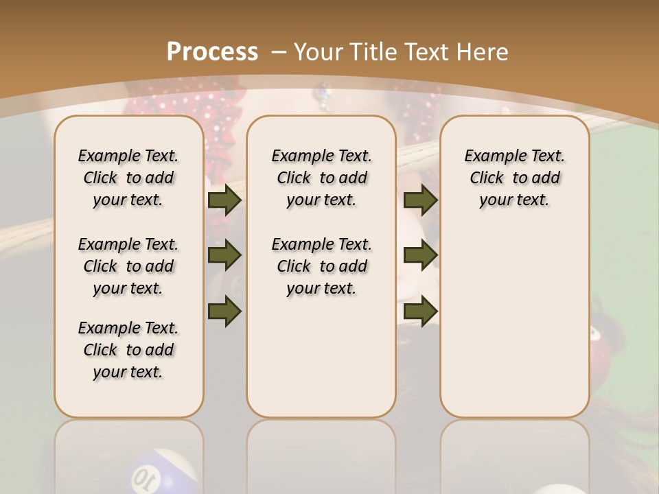 A Woman Laying On Top Of A Pool Table With Pool Balls PowerPoint Template