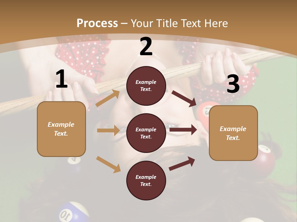 A Woman Laying On Top Of A Pool Table With Pool Balls PowerPoint Template