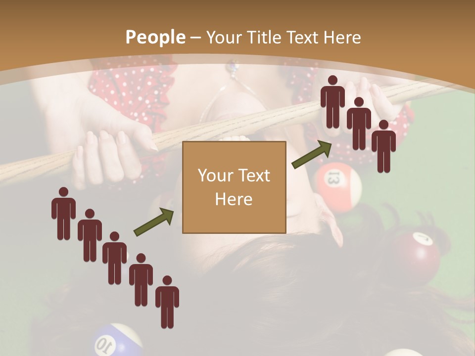 A Woman Laying On Top Of A Pool Table With Pool Balls PowerPoint Template