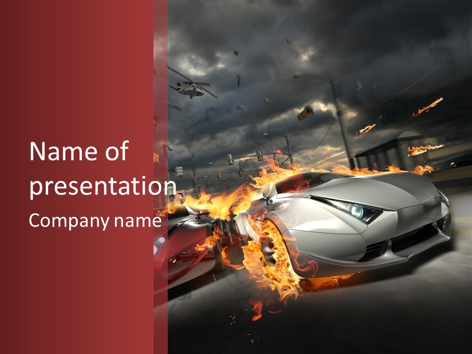 Fiery Race Smoke PowerPoint Template