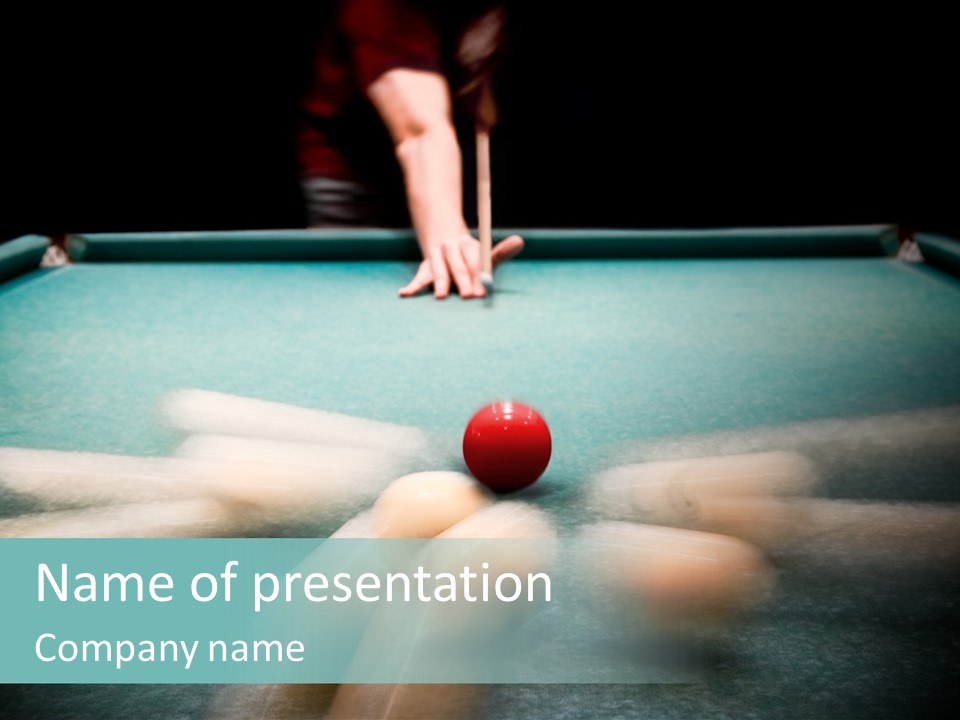 Table Game Billiardplayer PowerPoint Template