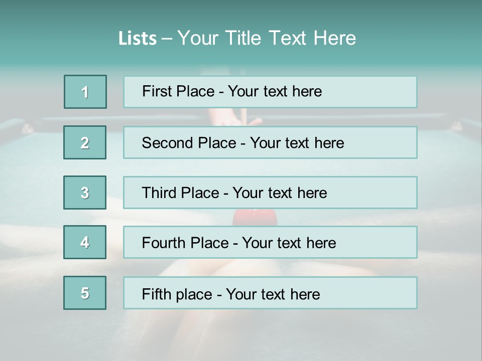 Table Game Billiardplayer PowerPoint Template