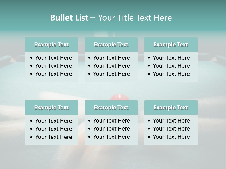 Table Game Billiardplayer PowerPoint Template