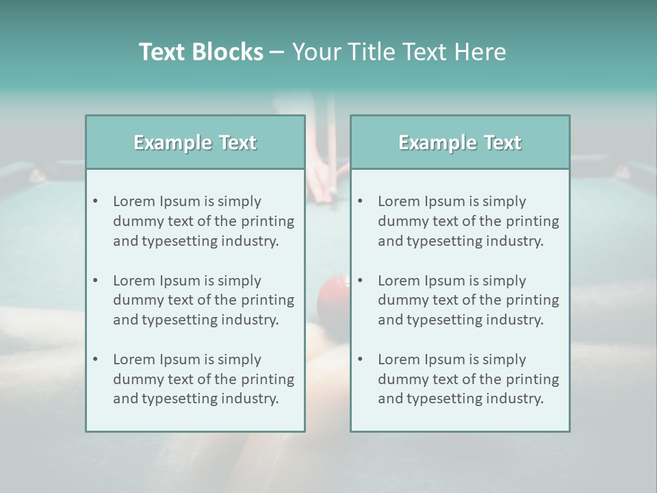 Table Game Billiardplayer PowerPoint Template