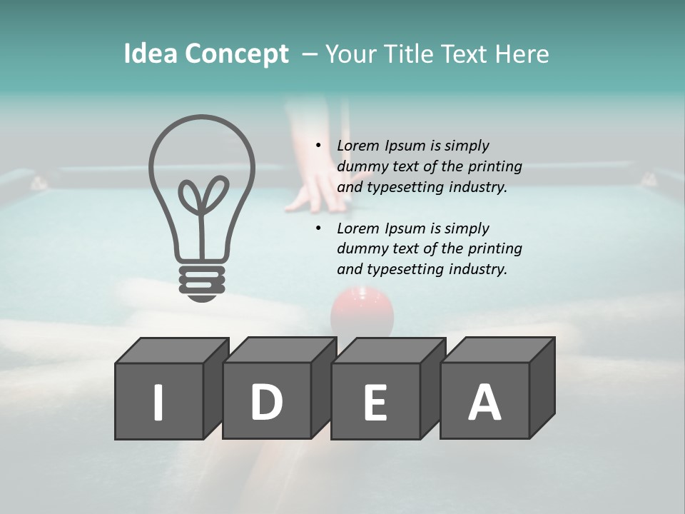 Table Game Billiardplayer PowerPoint Template