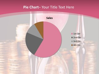 A Hourglass With Coins On A Table PowerPoint Template