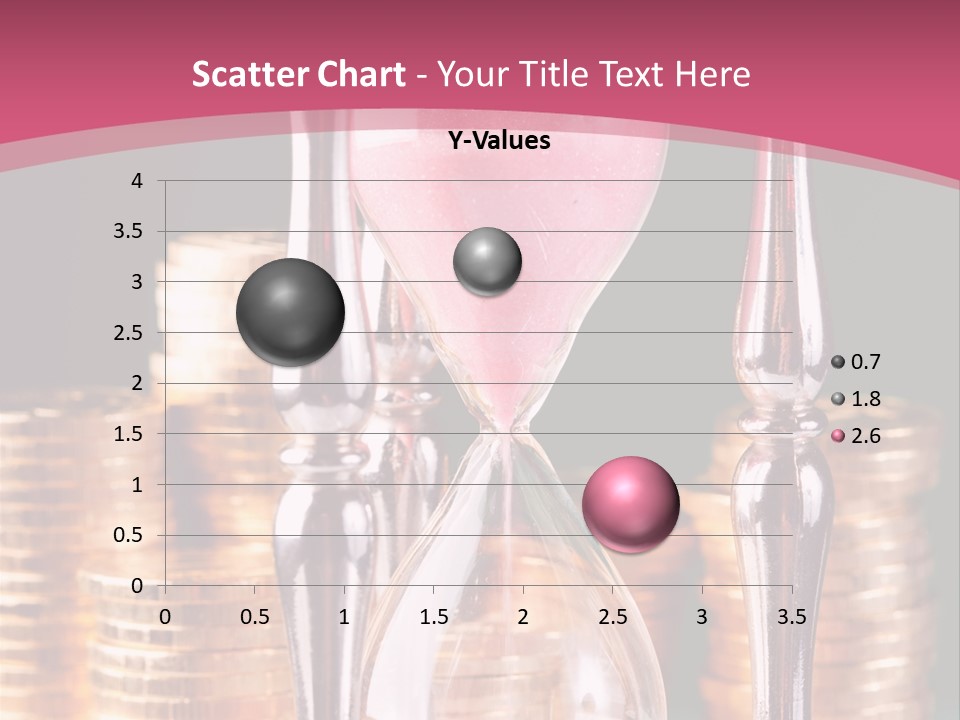 A Hourglass With Coins On A Table PowerPoint Template
