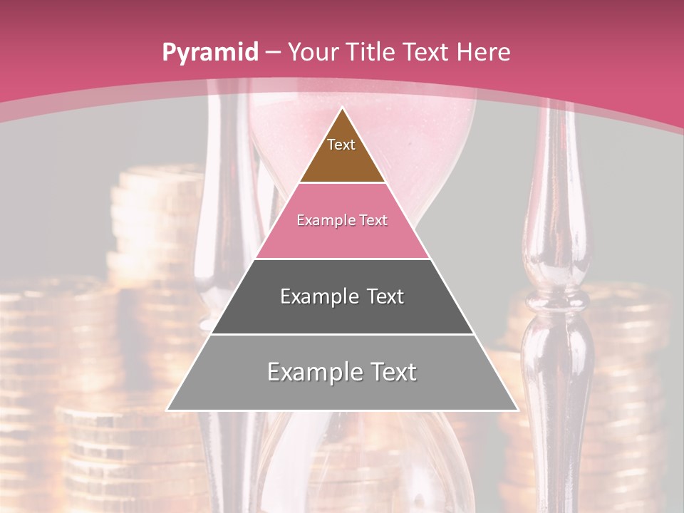 A Hourglass With Coins On A Table PowerPoint Template