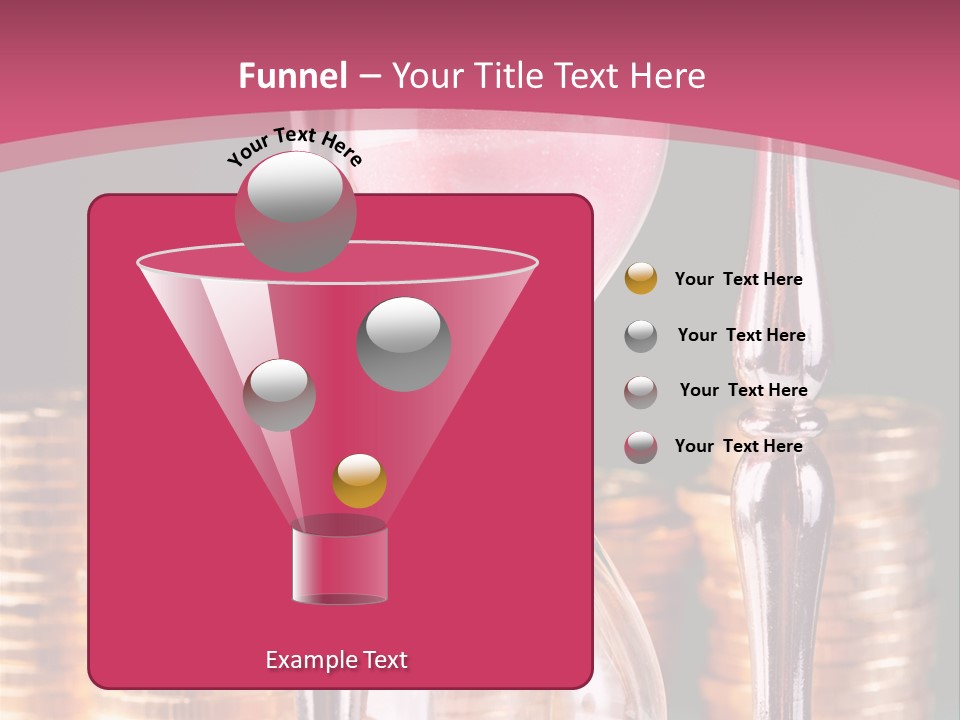 A Hourglass With Coins On A Table PowerPoint Template