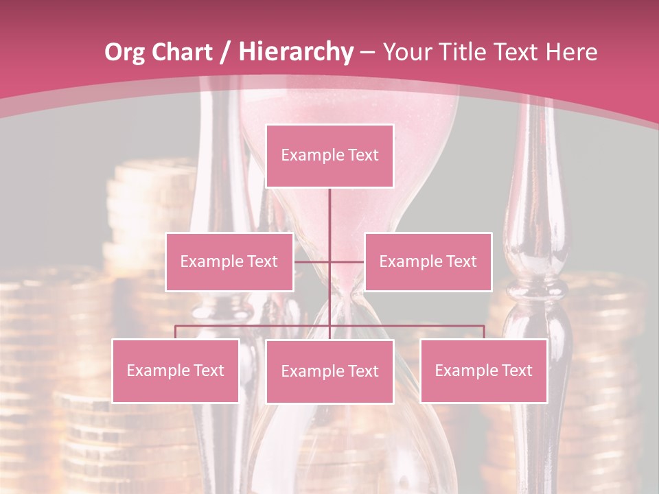 A Hourglass With Coins On A Table PowerPoint Template