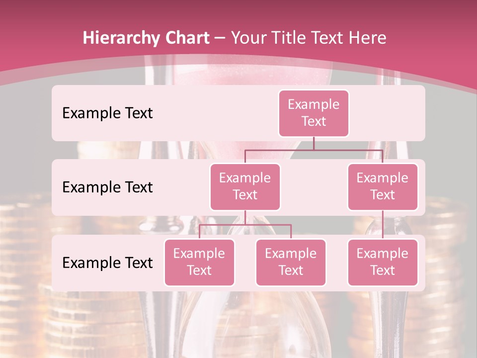 A Hourglass With Coins On A Table PowerPoint Template