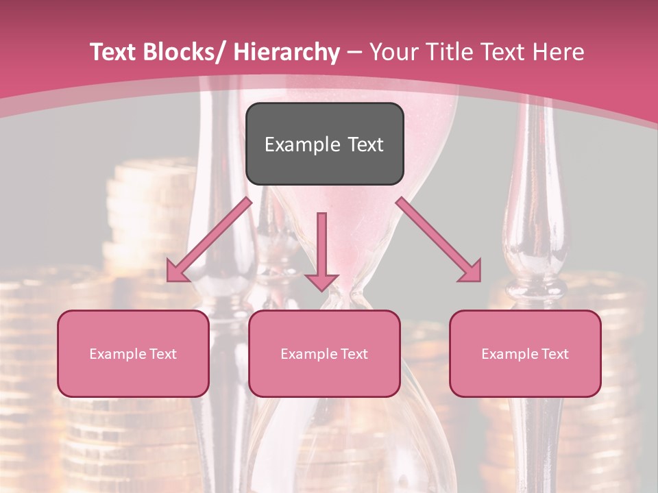 A Hourglass With Coins On A Table PowerPoint Template