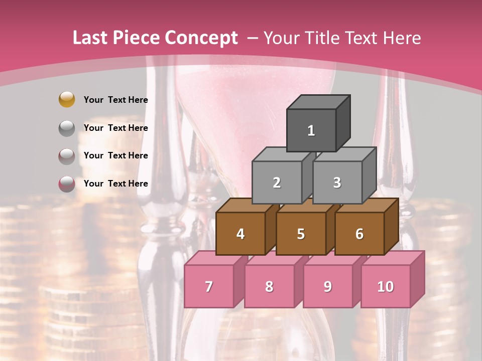 A Hourglass With Coins On A Table PowerPoint Template