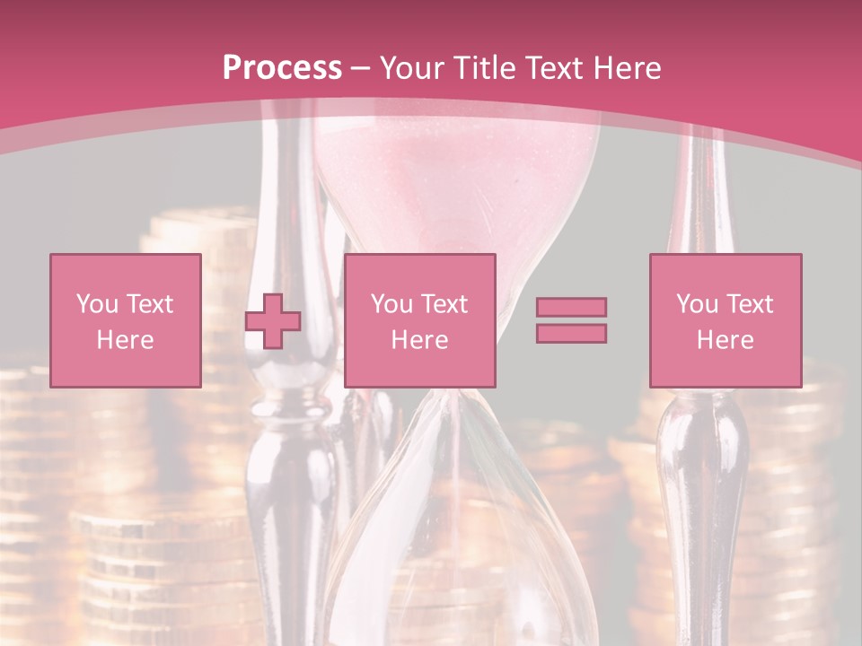 A Hourglass With Coins On A Table PowerPoint Template
