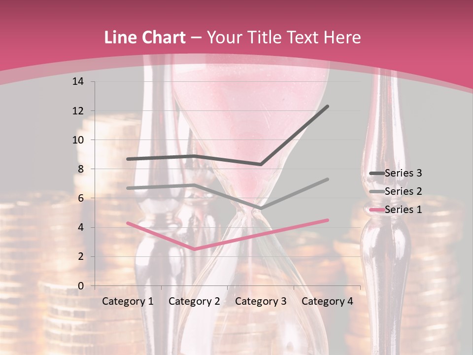 A Hourglass With Coins On A Table PowerPoint Template
