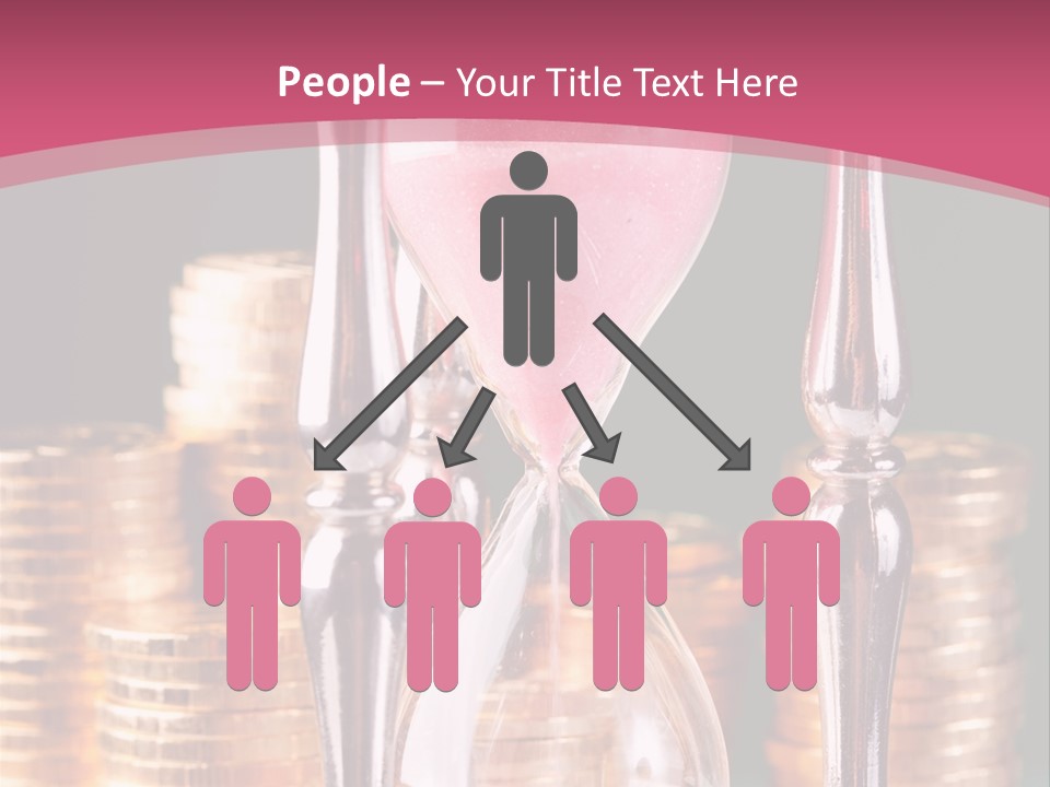 A Hourglass With Coins On A Table PowerPoint Template