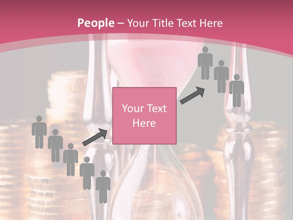 A Hourglass With Coins On A Table PowerPoint Template
