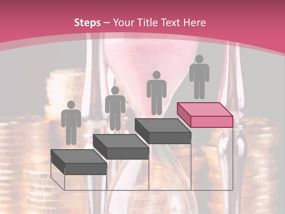 A Hourglass With Coins On A Table PowerPoint Template