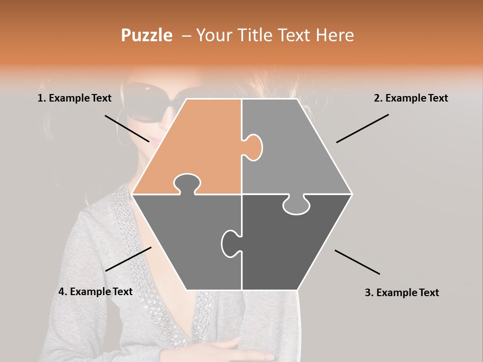 A Woman Wearing Sunglasses Is Posing For A Picture PowerPoint Template