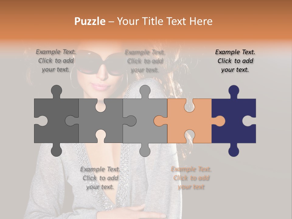A Woman Wearing Sunglasses Is Posing For A Picture PowerPoint Template
