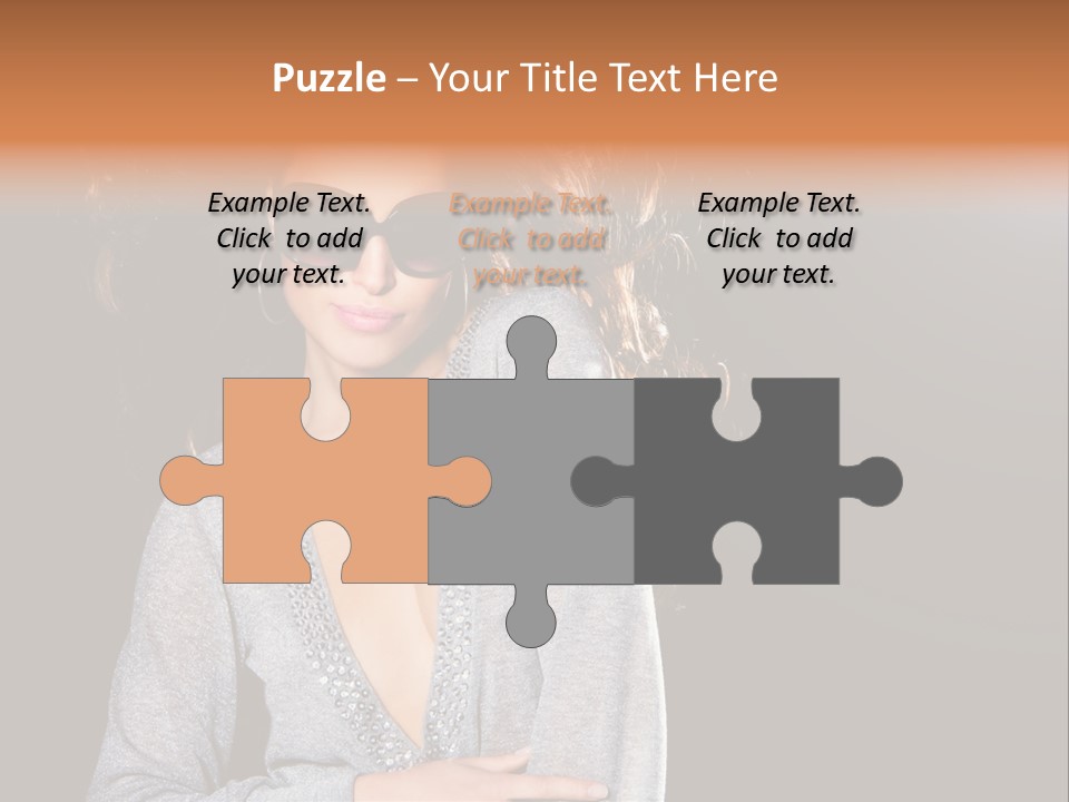A Woman Wearing Sunglasses Is Posing For A Picture PowerPoint Template
