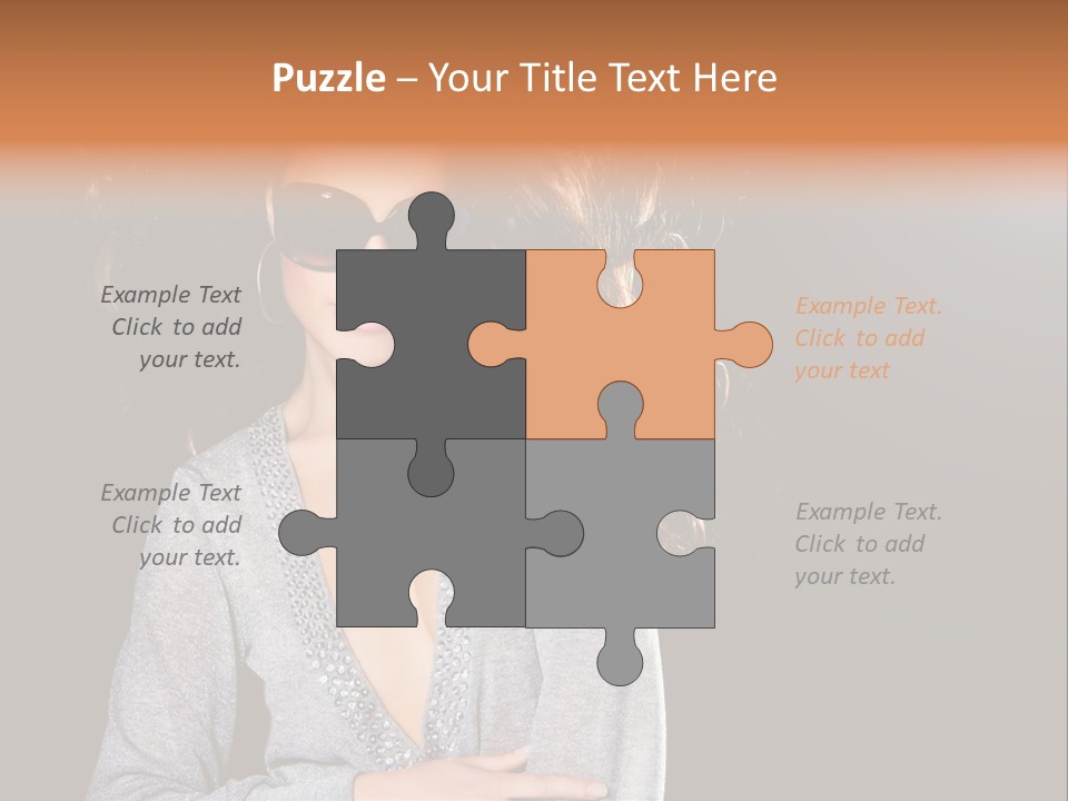 A Woman Wearing Sunglasses Is Posing For A Picture PowerPoint Template