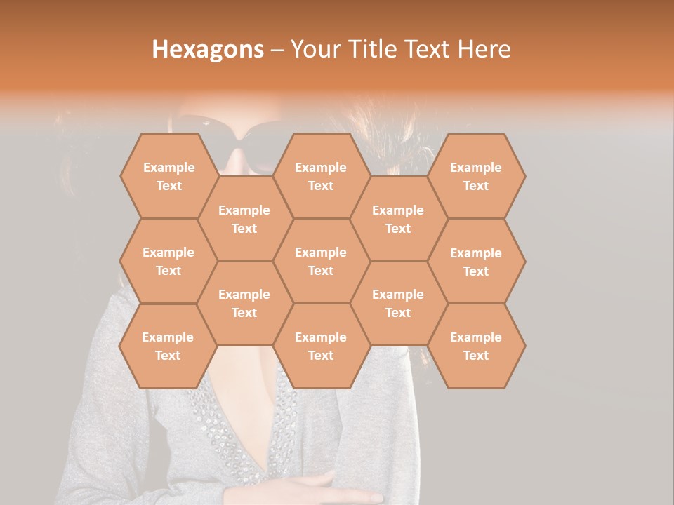 A Woman Wearing Sunglasses Is Posing For A Picture PowerPoint Template