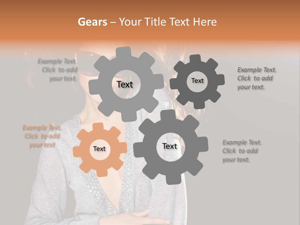 A Woman Wearing Sunglasses Is Posing For A Picture PowerPoint Template