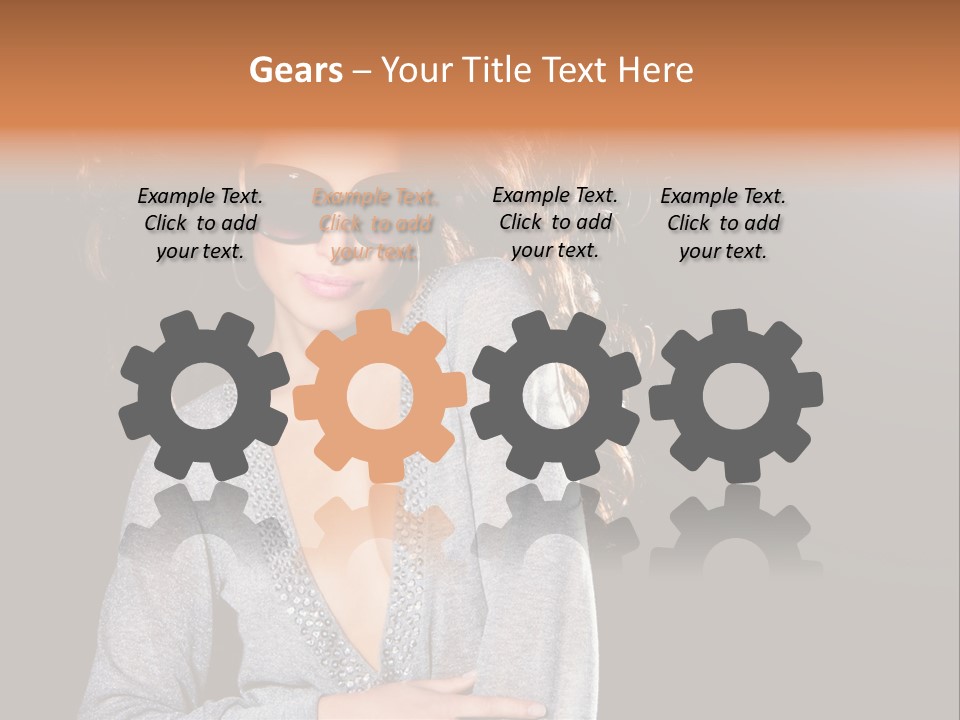 A Woman Wearing Sunglasses Is Posing For A Picture PowerPoint Template