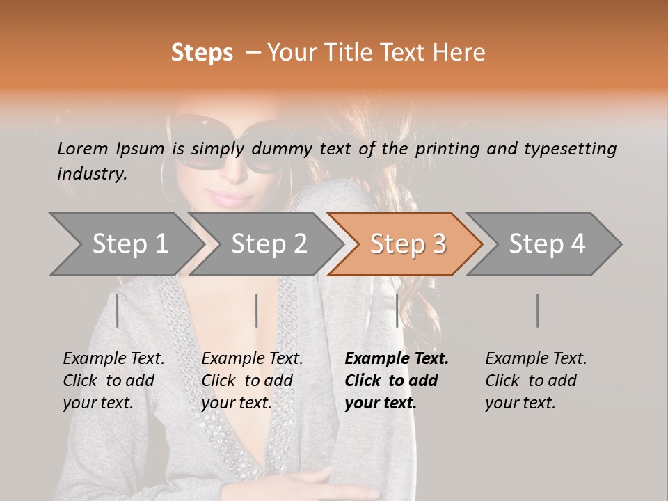 A Woman Wearing Sunglasses Is Posing For A Picture PowerPoint Template