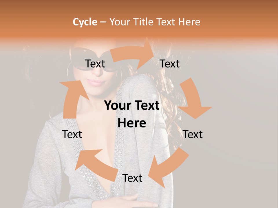 A Woman Wearing Sunglasses Is Posing For A Picture PowerPoint Template