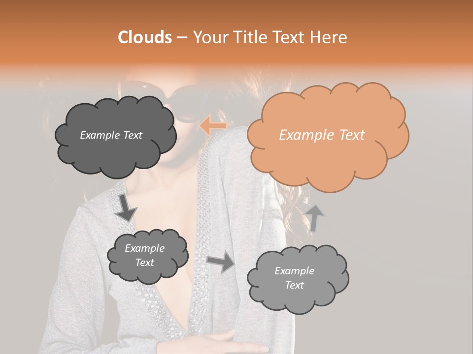 A Woman Wearing Sunglasses Is Posing For A Picture PowerPoint Template