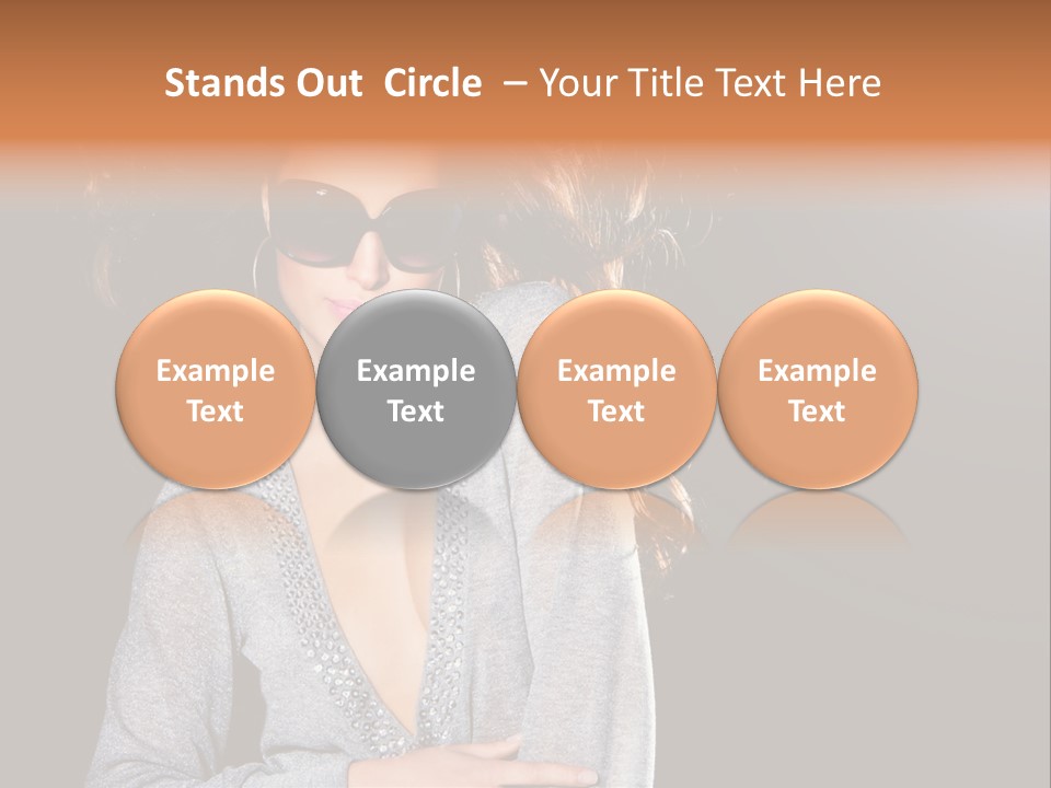A Woman Wearing Sunglasses Is Posing For A Picture PowerPoint Template