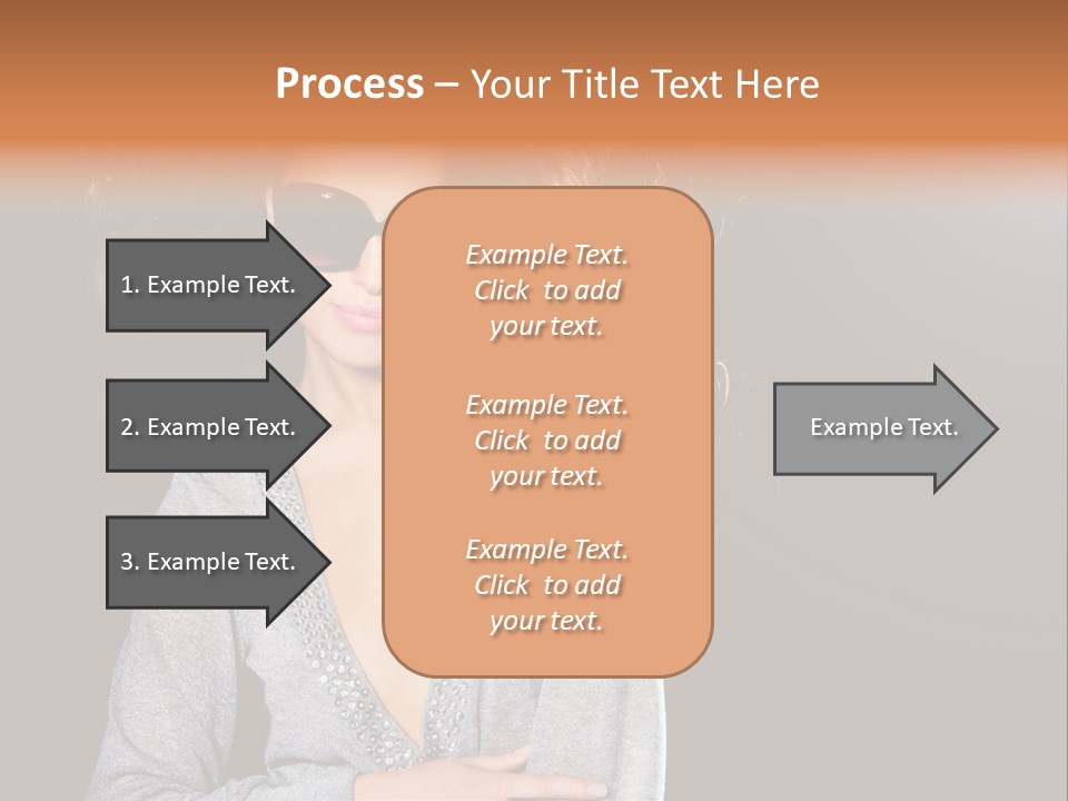 A Woman Wearing Sunglasses Is Posing For A Picture PowerPoint Template