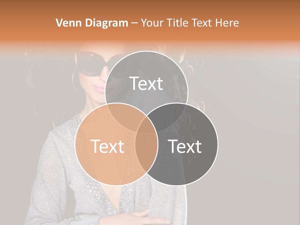 A Woman Wearing Sunglasses Is Posing For A Picture PowerPoint Template
