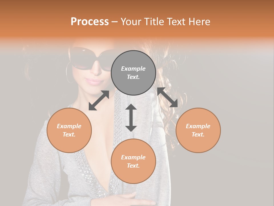A Woman Wearing Sunglasses Is Posing For A Picture PowerPoint Template
