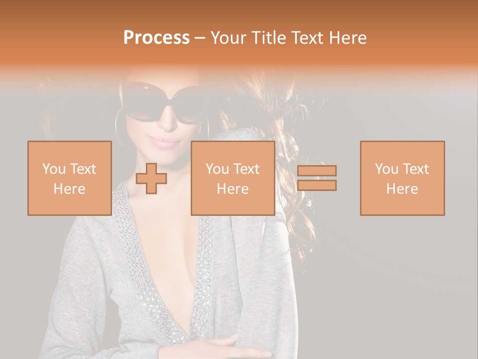 A Woman Wearing Sunglasses Is Posing For A Picture PowerPoint Template