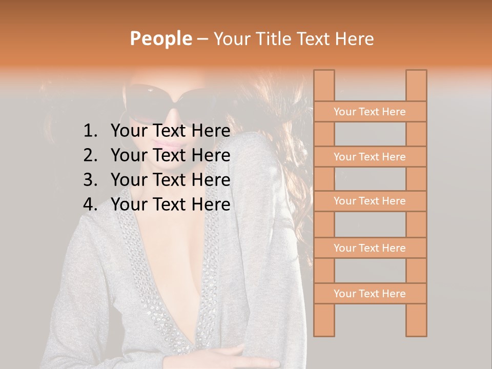 A Woman Wearing Sunglasses Is Posing For A Picture PowerPoint Template